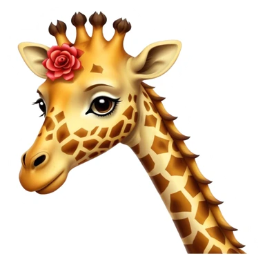 Vintage circus giraffe wearing neck ruffles sticker
