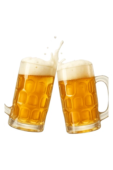 2 drink che fanno brindisi di birre senza mani sticker