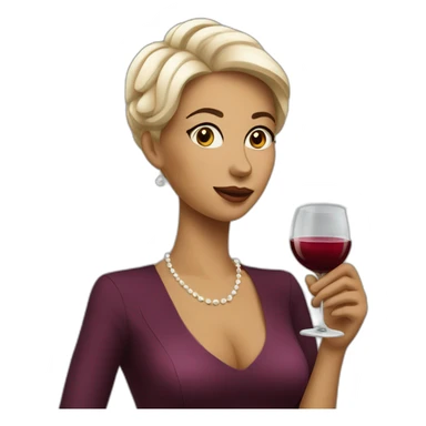 Elegant lady drinking wine sticker