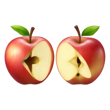 apple cut in half sticker