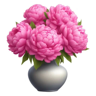 Realistic Bright pink pions in vase sticker