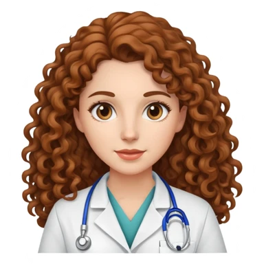 Woman veterinarian with long brown curly hair sticker