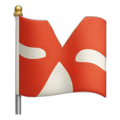 Drapeau rouge grande croix blanche sticker