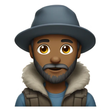 Bearded boy with wolf hat  sticker