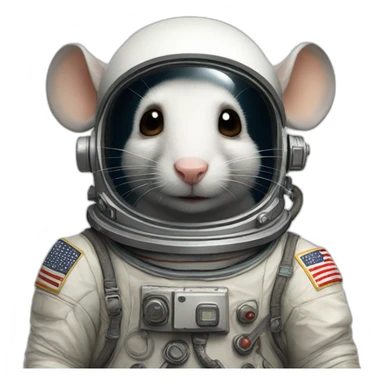 astronaut old rat realistic sticker