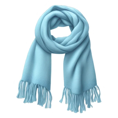 Realistic light blue winter scarf isolated. sticker