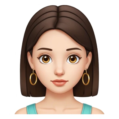 brunette girl with hoop earrings  sticker