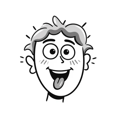 face with an exaggerated, over-the-top orgasmic expression, tongue out, eyes rolled back, flushed cheeks sticker