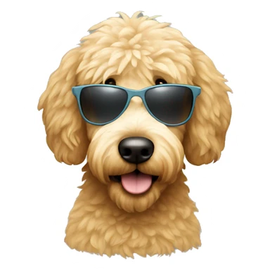 Golden doodle wearing sunglasses sticker