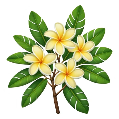 plumeria branch with leaves sticker