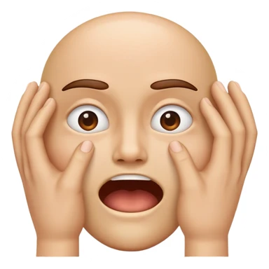 Emoji of a jaw dropping and hands clawing at eyes sticker