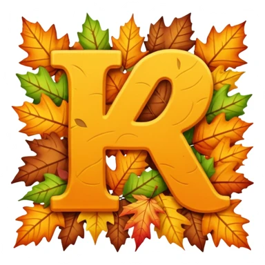 the letter in the leaves sticker