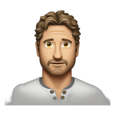actor gerard butler cartoon wearing henley sticker