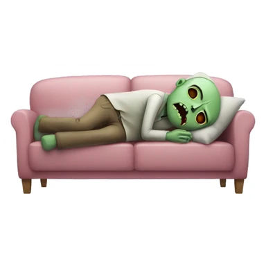 zombie sleeping on the couch sticker