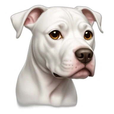 white pitbull dog with brown spots in the eyes sticker