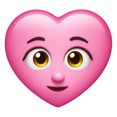 Pink heart eyes face  sticker