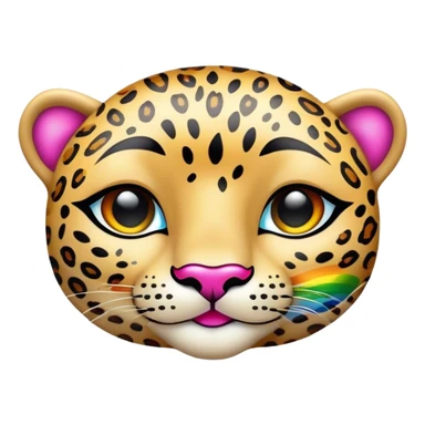 rainbow sparkled leopard print pattern on lush, full lips. Lips only sticker