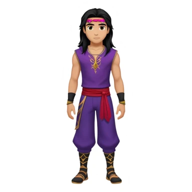 Jay from Descendants, long dark hair, athletic outfit, son of Jafar sticker