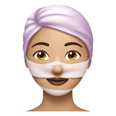 Lady with light pueple face mask spa beauty full face relaxing sticker