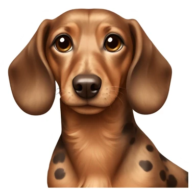 cute furry dachshund light brown with big dark brown spots showing full body sticker