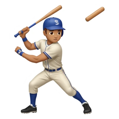 baseball player, swinging bat, dynamic pose sticker
