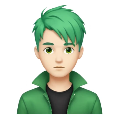 A stylish man with green hair sticker