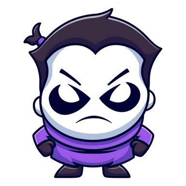 cartoon villain character with silly expression sticker