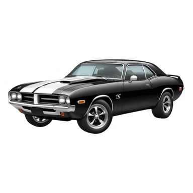 Black and white old school muscle car  sticker
