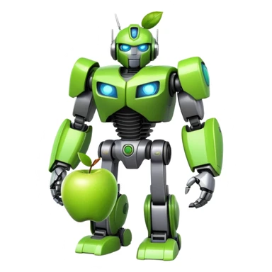 transformer robot green apple sticker