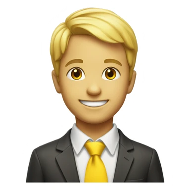 smiling boy with yellow necktie sticker