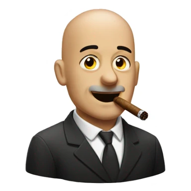 bald man smoking cigar sticker