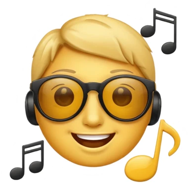 make an face emoji. I will use it for my music playlist. so make it cool and about music less detailed sticker