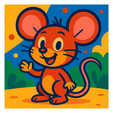mouse, cartoon style sticker