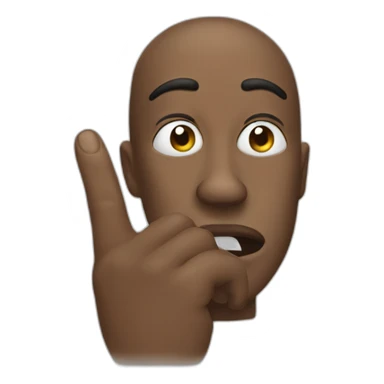 face with finger on his nose sticker