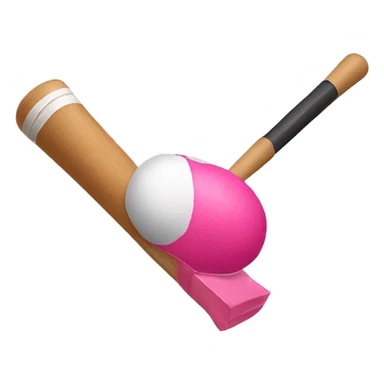 Pink croquet ￼ sticker