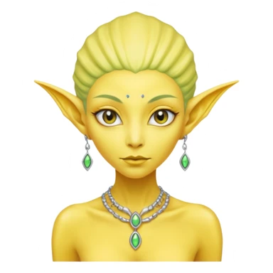  lady alien with yellow skin, Half body. sticker