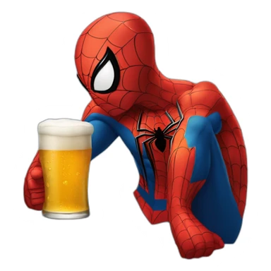 Spider man qui boit un bière sticker