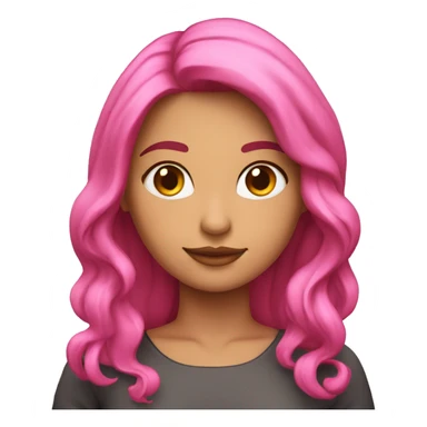 una chica de pelo rosado enojada sticker