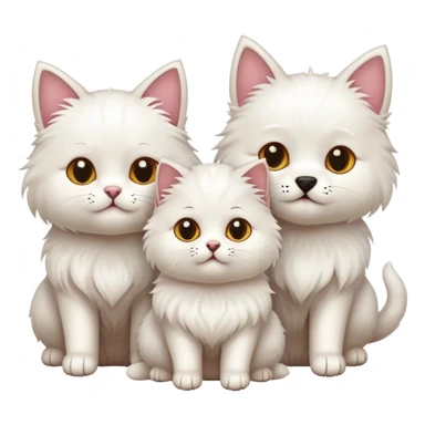 Two cats and a white dog sticker
