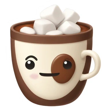 cocoa with marshmallow in cozy cup sticker