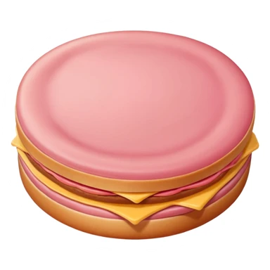 plain round bologna slice, pink, no garnish sticker