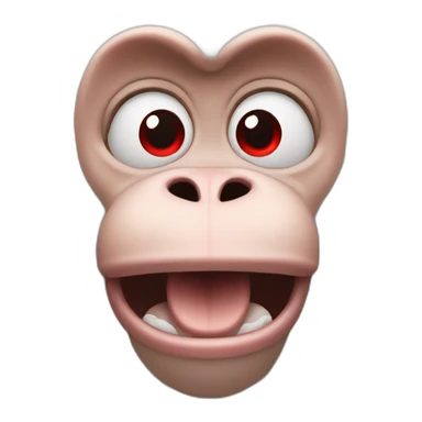 White crying macaque with red eyes sticker