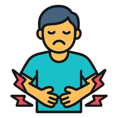 a person with stomach ache sticker
