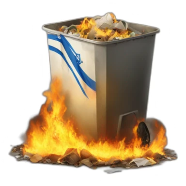 Israel in burning trash sticker