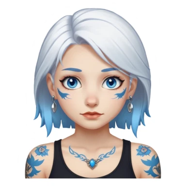FoxGirl white hair with tattoos sticker