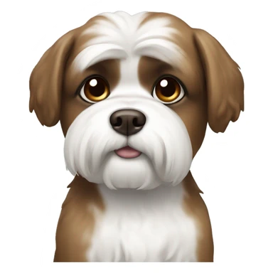 Shitzu brown and white sticker