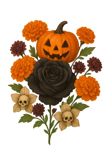 Halloween flower remove background, remove shadow sticker