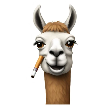 Lama smoking a cigarette  sticker