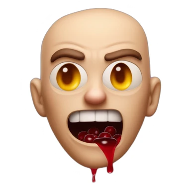 Mad max type male face drenched in cherry juice sticker