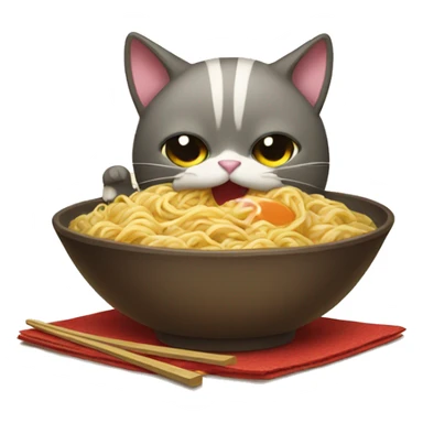 Cat eat ramen  sticker
